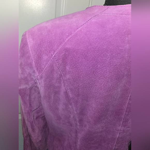 JONES NEW YORK Leather Moto Jacket Purple Sz XL - Picture 7 of 11